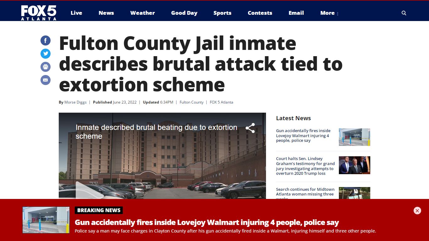 Fulton County Jail inmate describes brutal attack tied to ... - WAGA